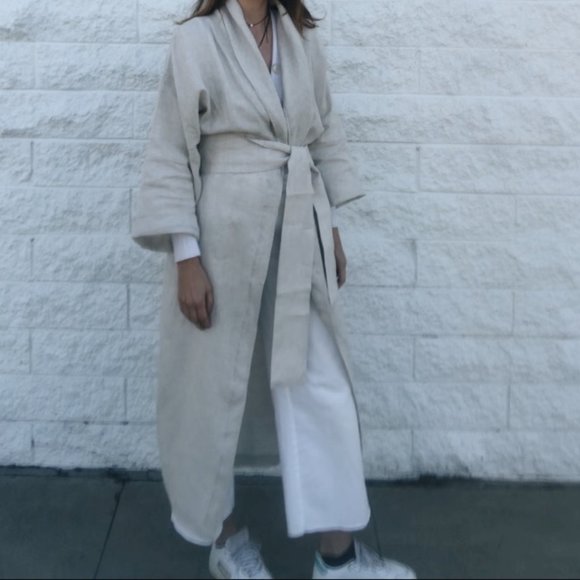 Linen robefull length I Natural linen